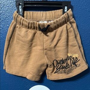 Zara Beige Skateboard Print Shorts